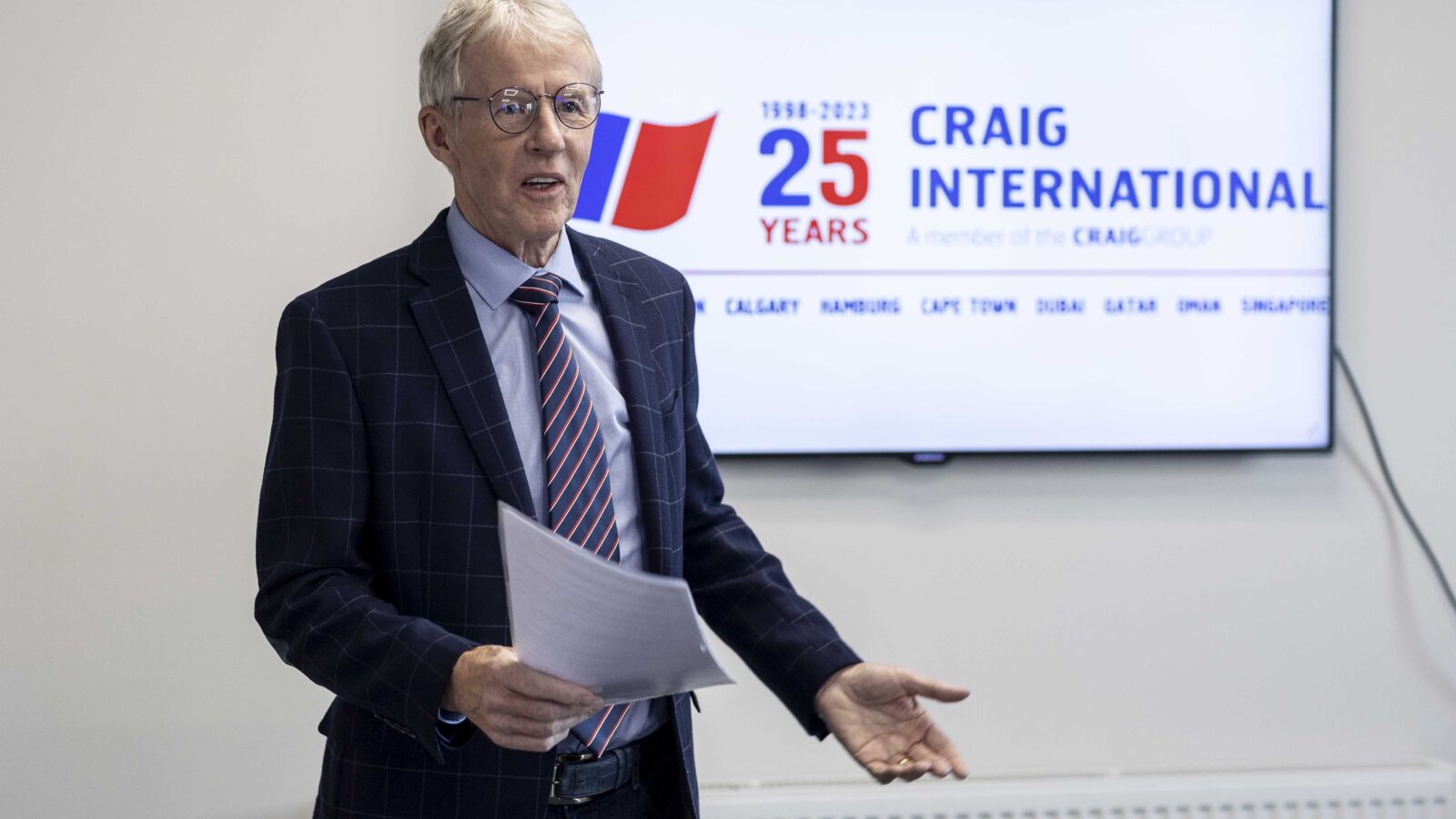 Douglas Craig at the opening of Craig International’s new HQ